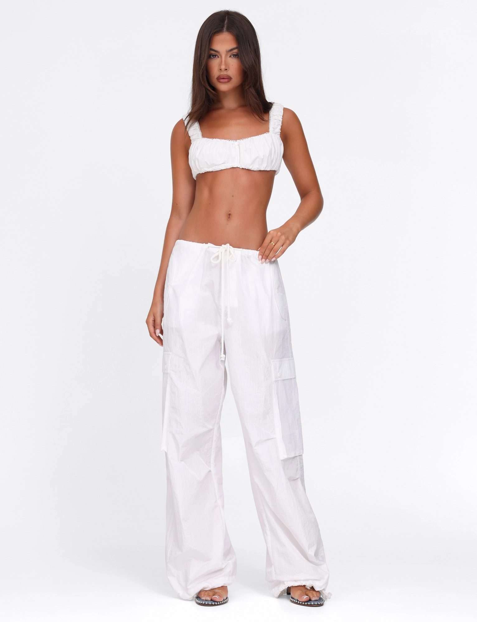 Chilly Day Ready Simple Cut VIOLETTE PANT - WHITE