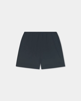 Dylla - Tech Linen Belted Shorts - Black Tapered leg
