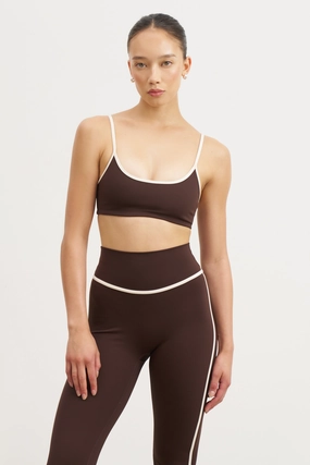 Odor Resistant Base Contrast Trim Cami Bra - Carob/Tofu