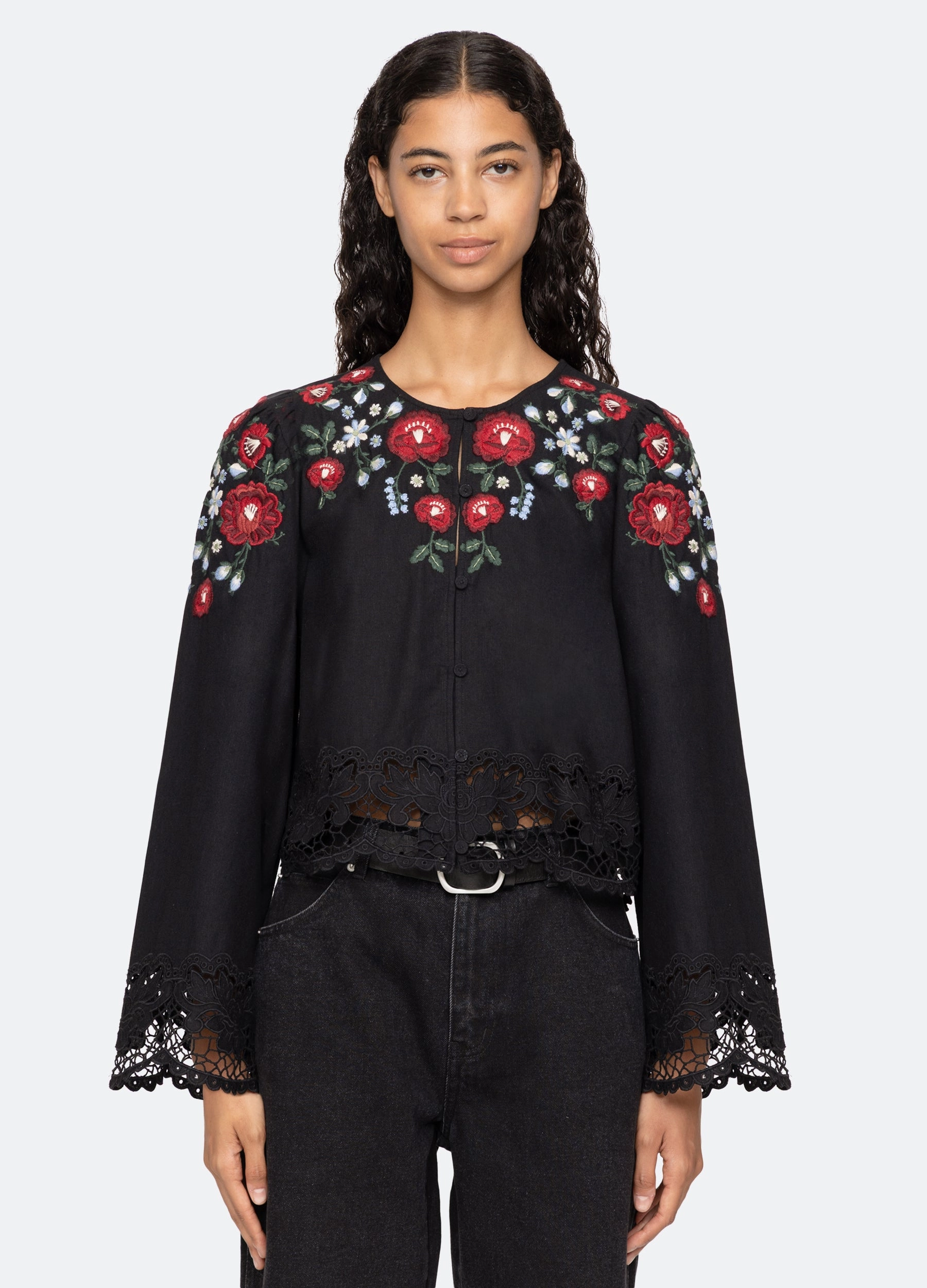 Double Layered Hem Reinforcement Interlock Stitching Rosaline Top