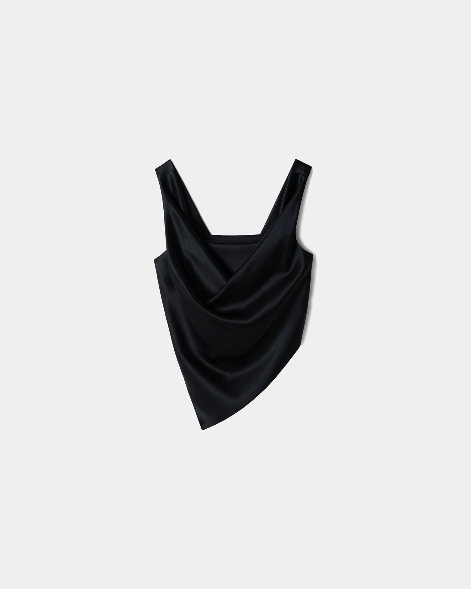 CompressionSupportWeave OdorResistant Treatment Petra - Sleeveless Draped Slip Satin Top - Black