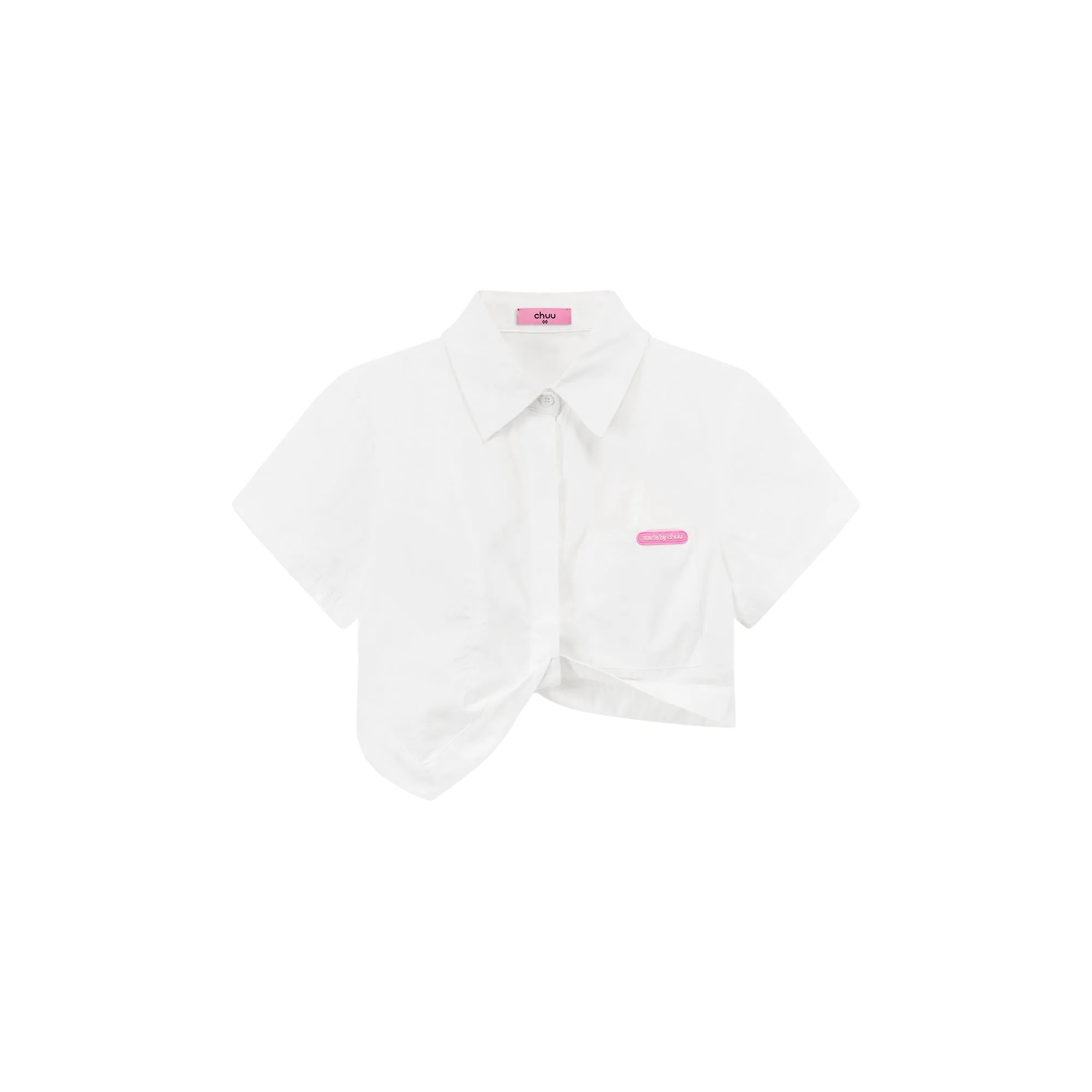 Unbalanced Chuu Baby Cropped Shirt