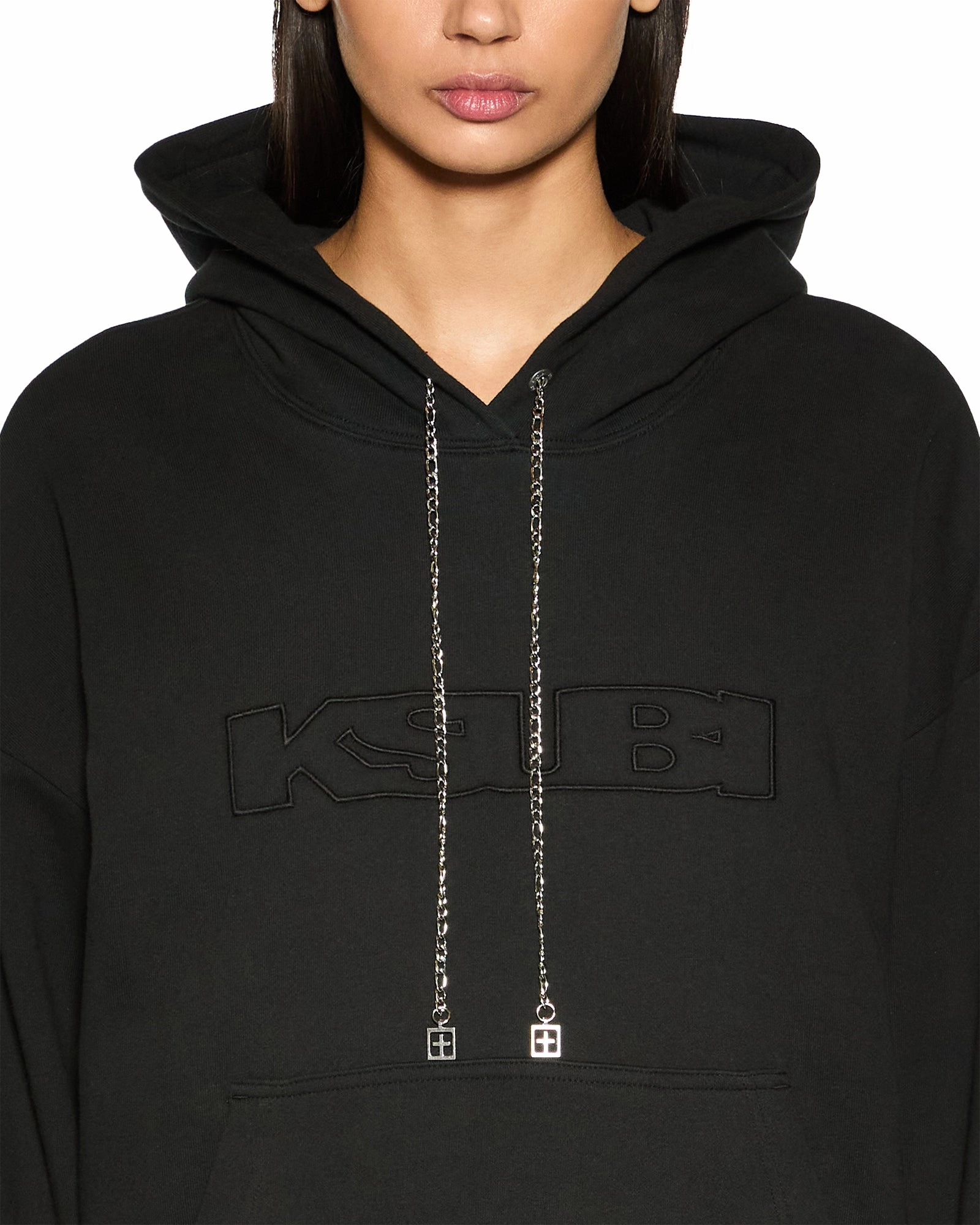 Ethical Production Certified Relaxed Crew Neck UNCHAINED OH G HOODIE BLACK
