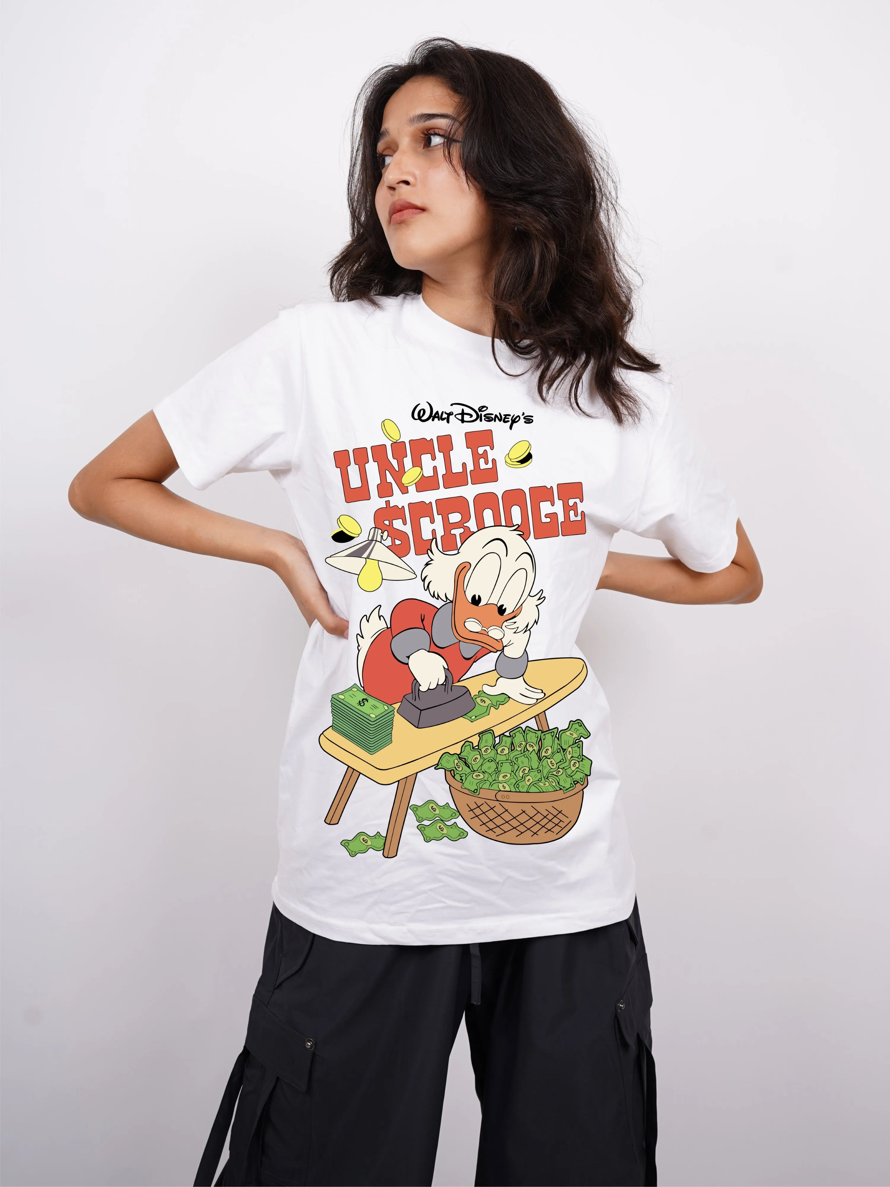 Uncle Scrooge : Burger Bae Oversized  Tee For Men and Women