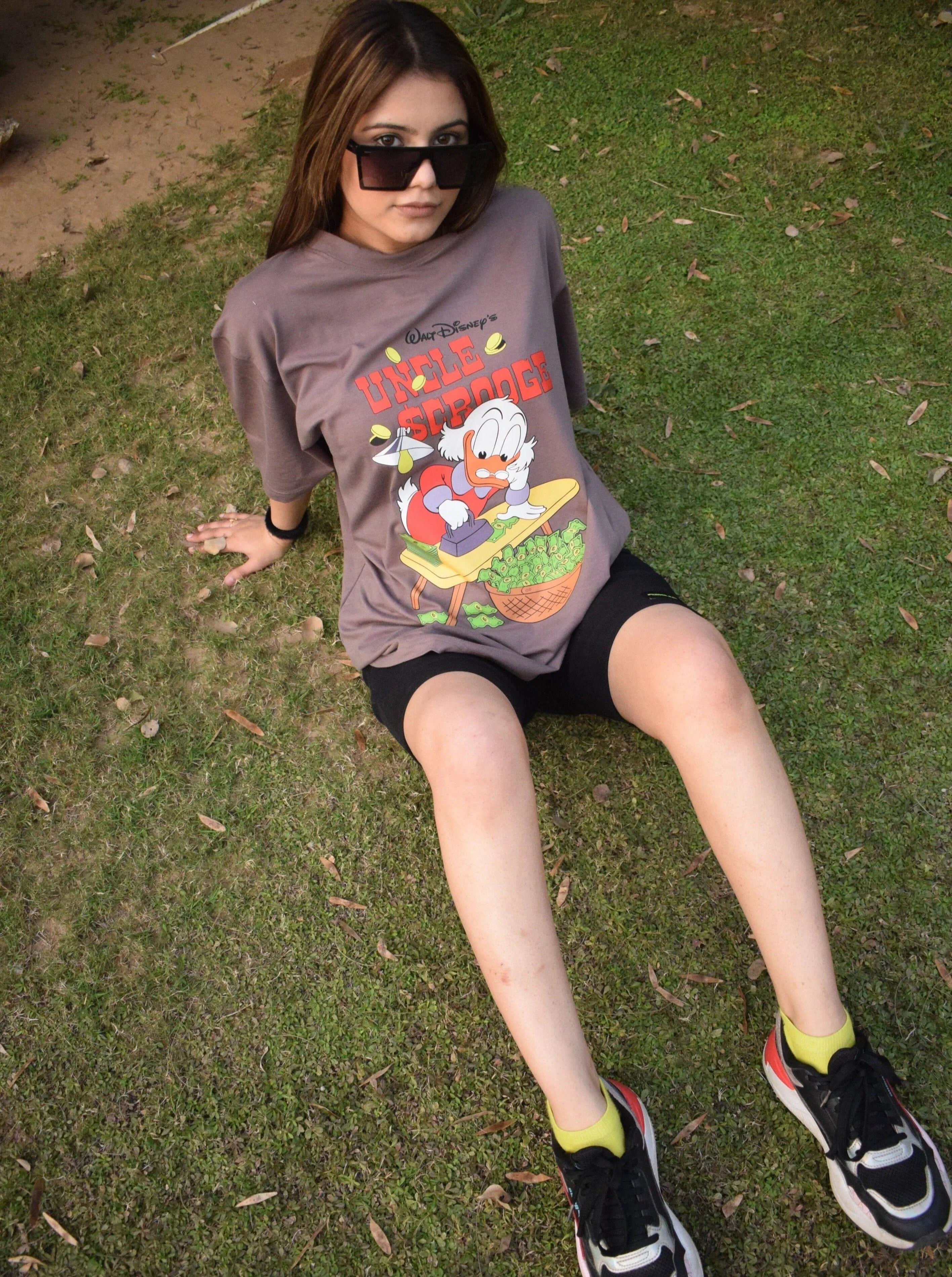Uncle Scrooge : Burger Bae Oversized  Tee For Men and Women