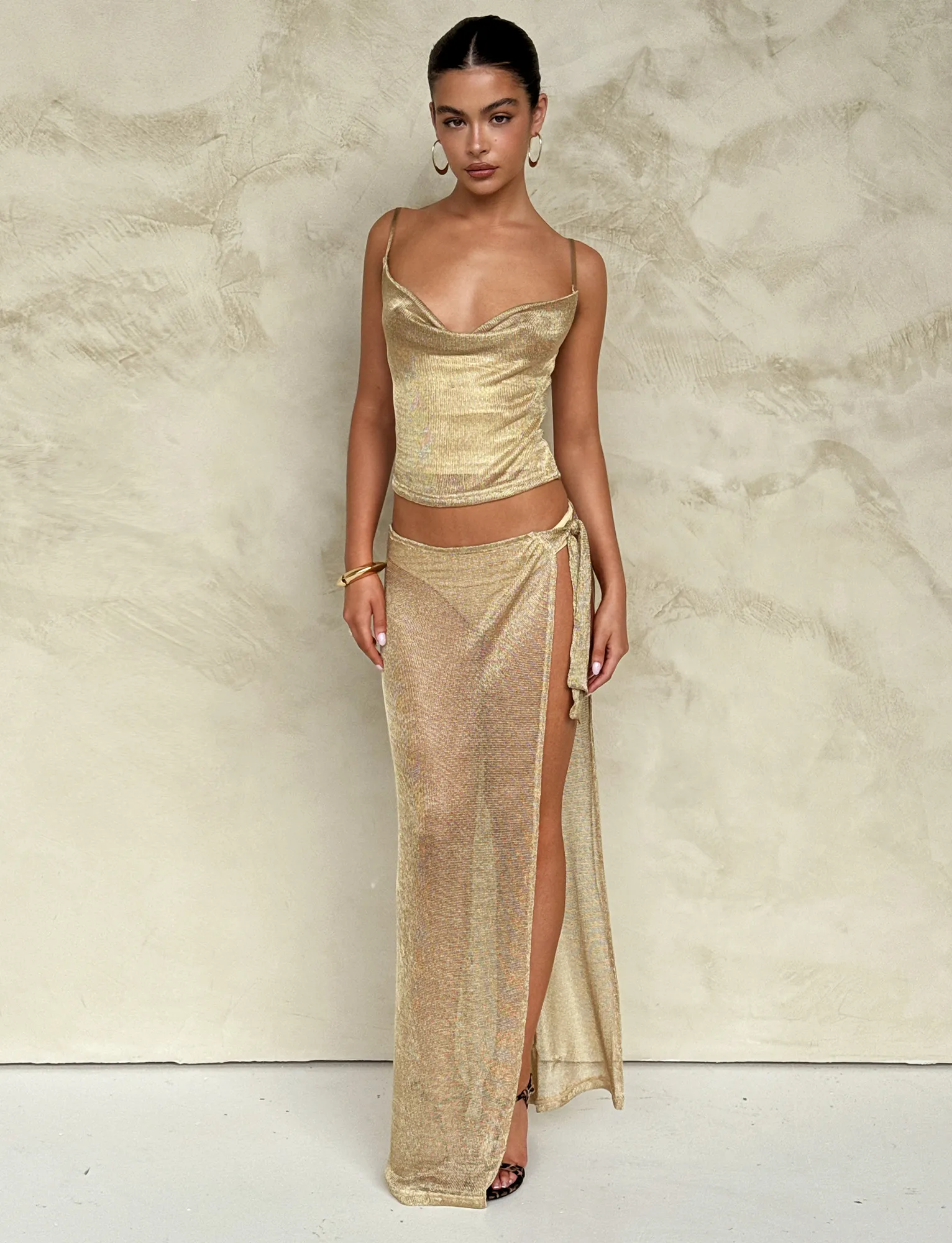 Trendy Mood Convertible Style WYNNE SKIRT - GOLD