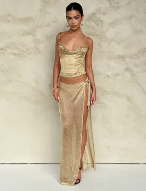 Trendy Mood Convertible Style WYNNE SKIRT - GOLD