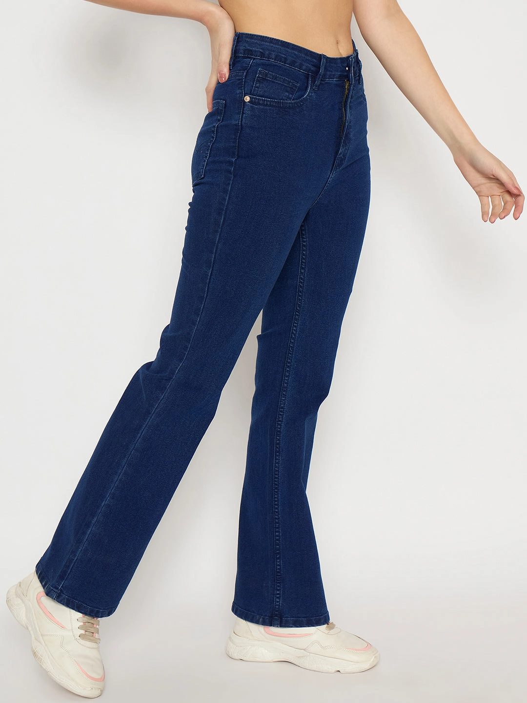 Natural Look Madame Flared Fit Dark Blue Denim Jeans