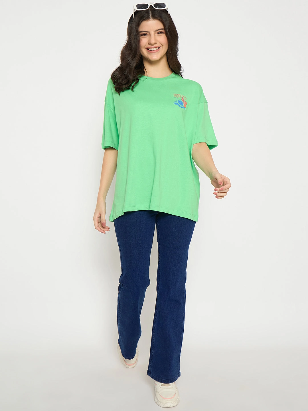 Madame Flared Fit Dark Blue Denim Jeans Plain Favorite