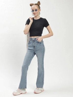Simple clothing Everyday Look Madame Light Wash Flared Denim Jeans