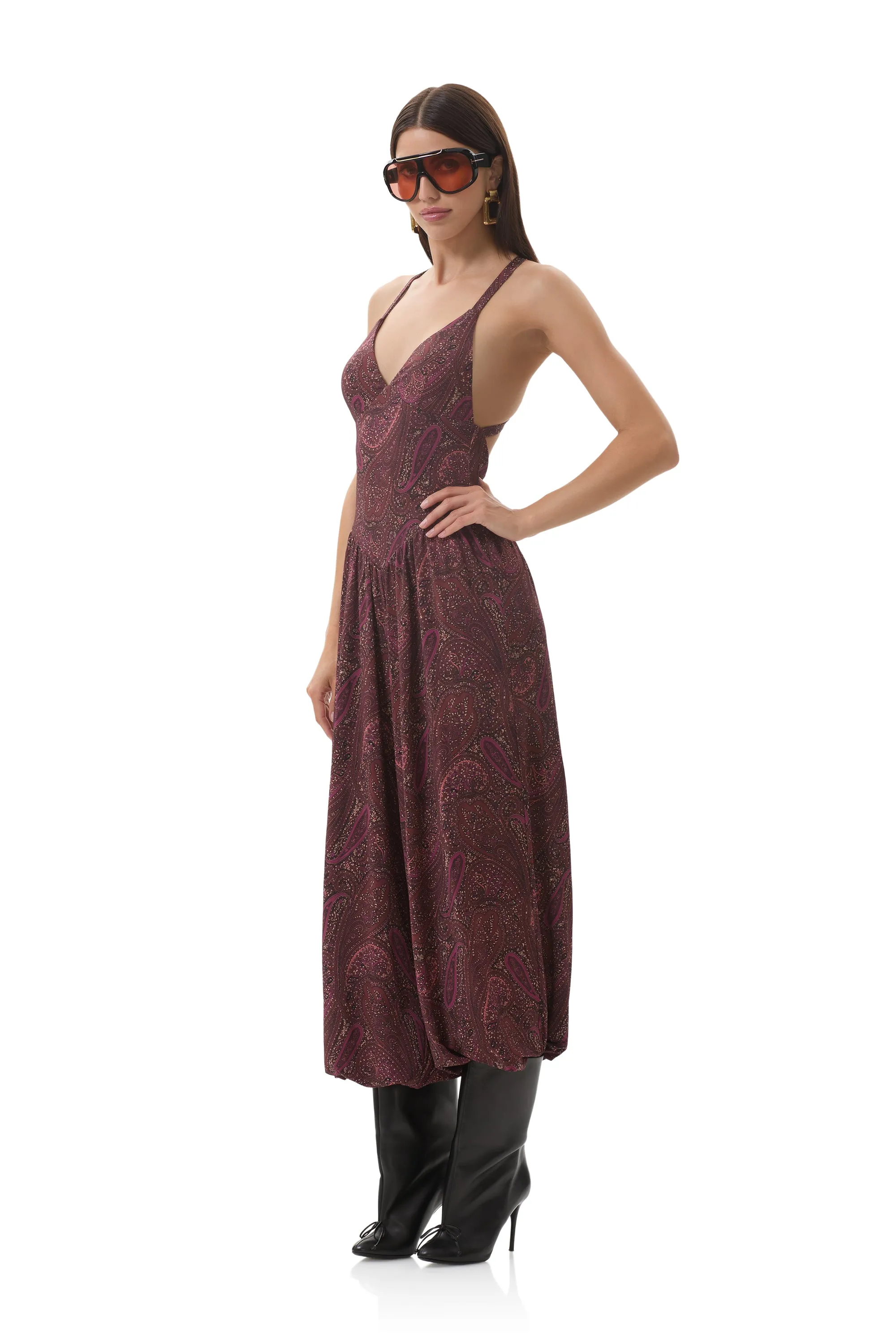 Bogart Jumpsuit - Chocolate Paisley High-waisted fit