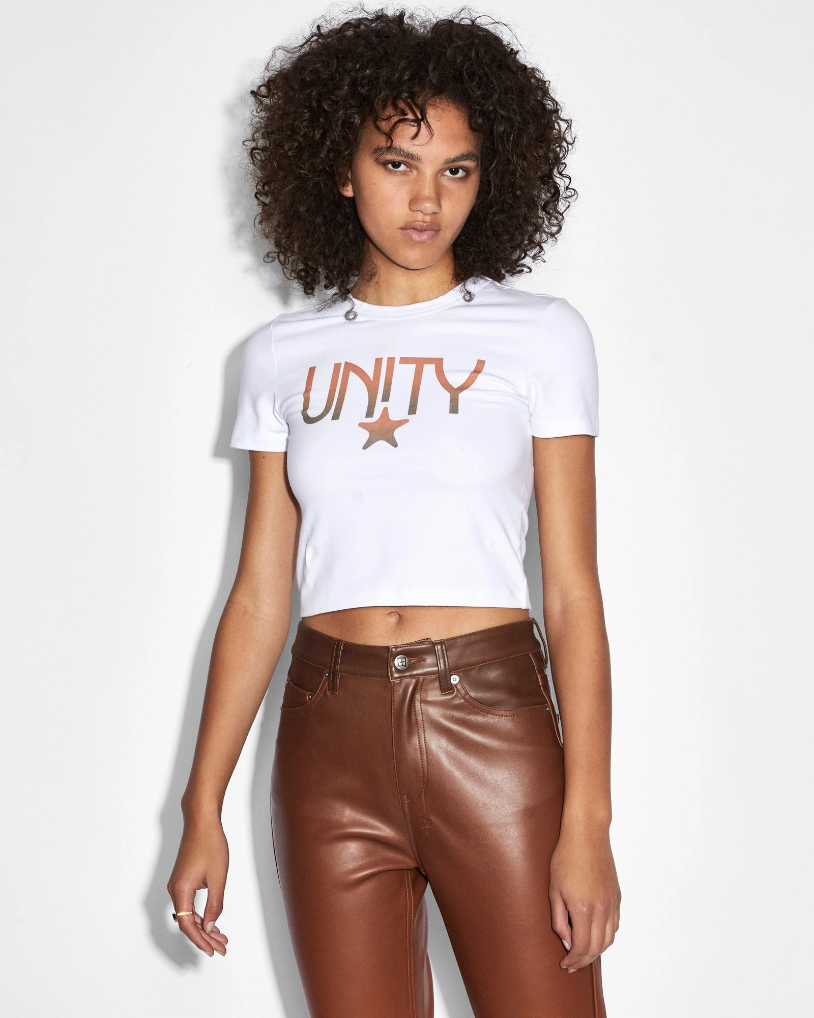 Oversized Silhouette Lightweight Feel UNITY STAR BABY SS TEE WHITE Casual - cool