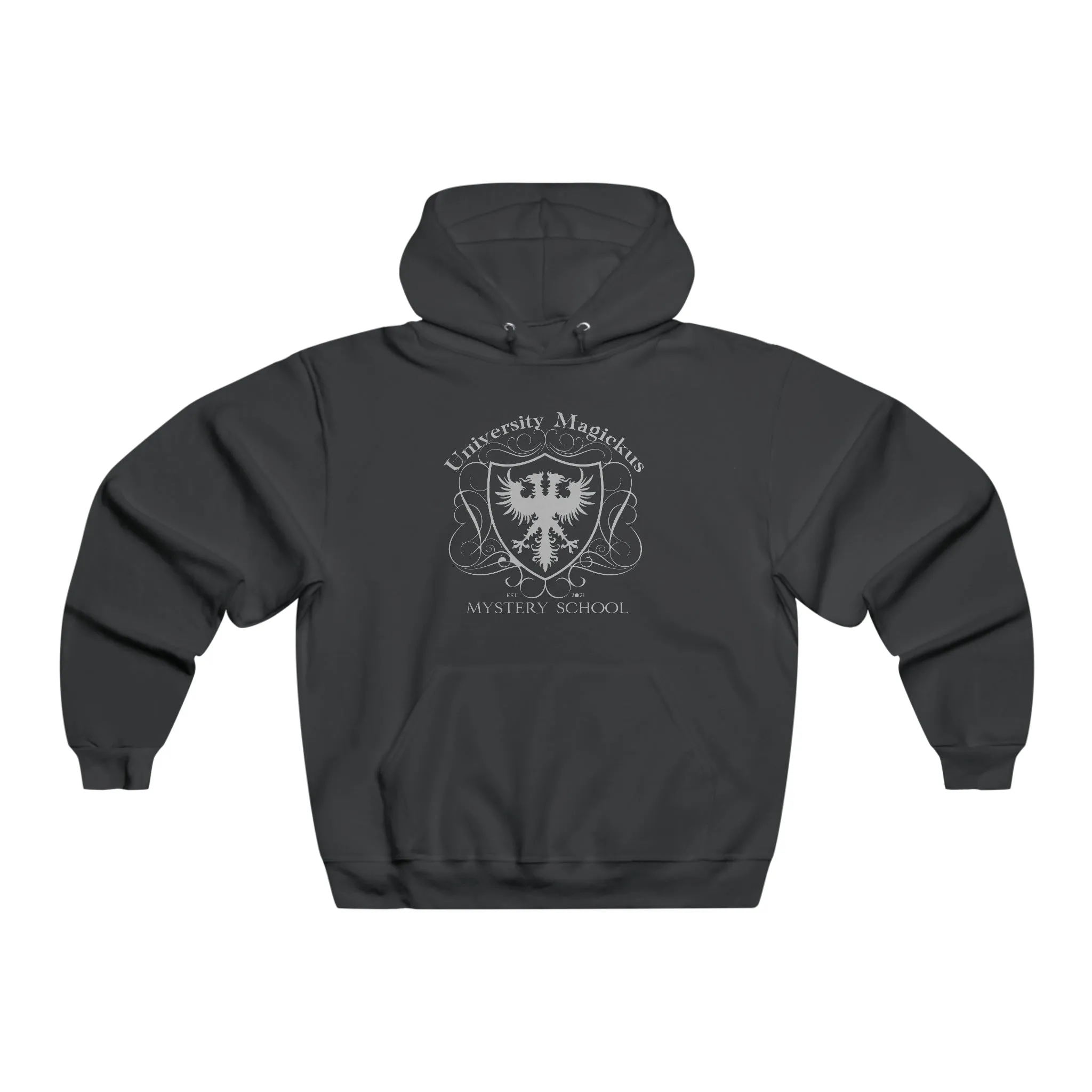 University Magickus Oversize Unisex Grey Emblem Hoodie