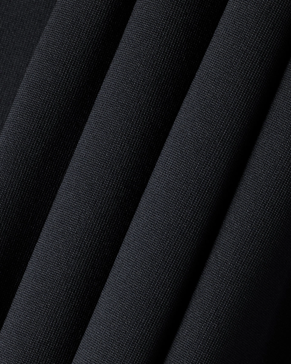 Double Collar Long Sleeve T-shirt - Black DurableBlend