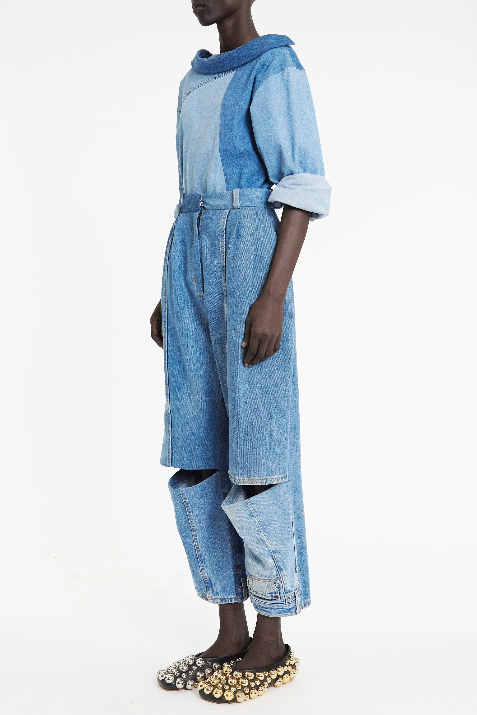 Upcycled Denim Jeans Blue Vibrant Design