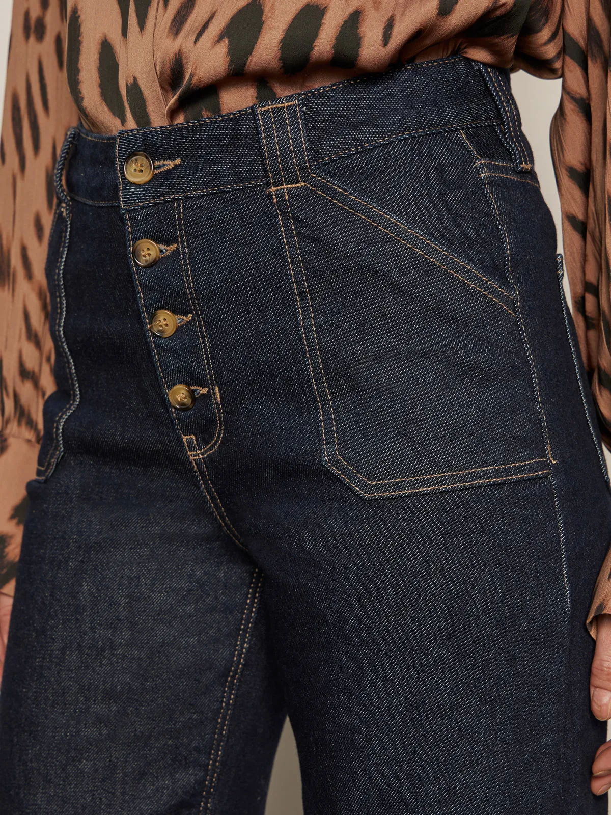 Ekara Slim Wide Jean Indigo Dark Rinse Wash OdorResistantFinish