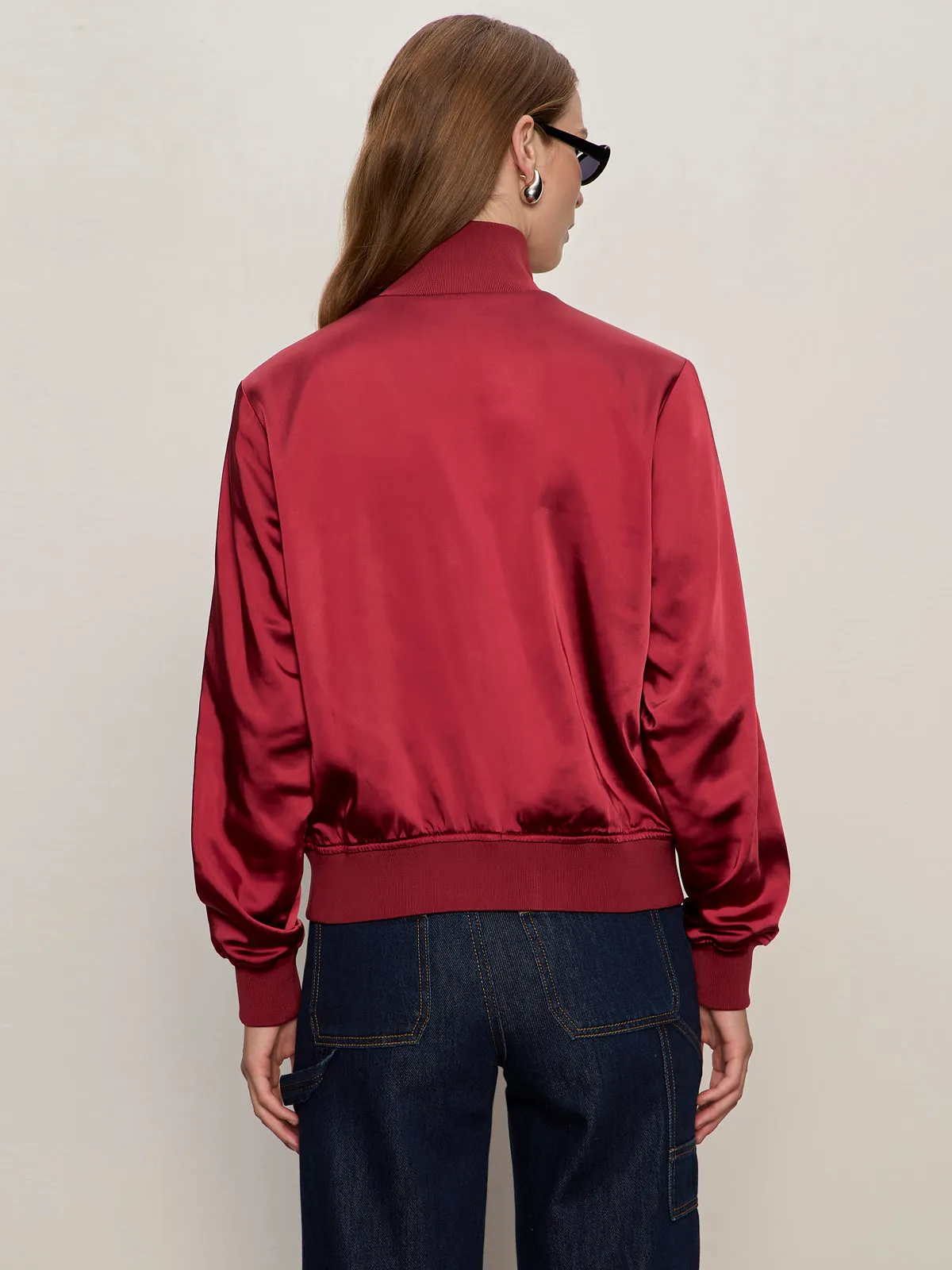 Satin Track Jacket Crimson Bronzer