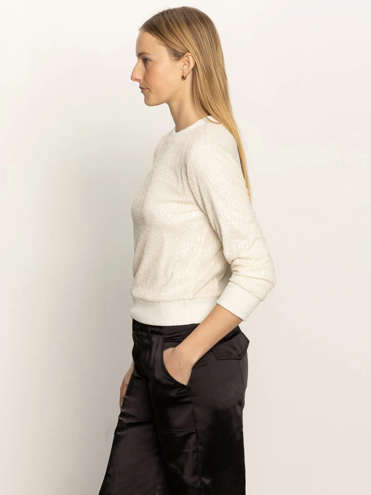 Luxury clothing Relaxed Sparkle Popover Chalk