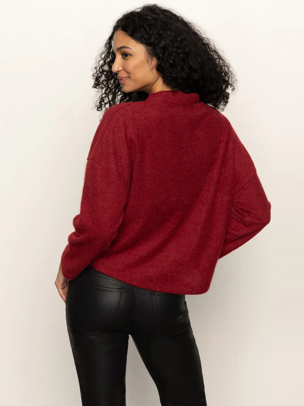 Playful Vibes Change Of Pace Top Crimson