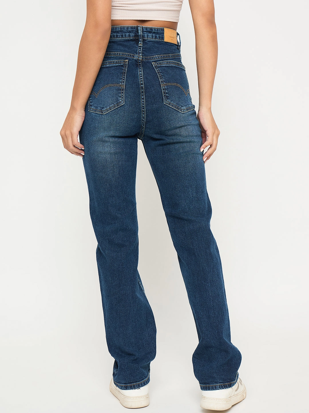 All Body Fit Madame Stone Wash Dark Blue Cotton Blend Jeans