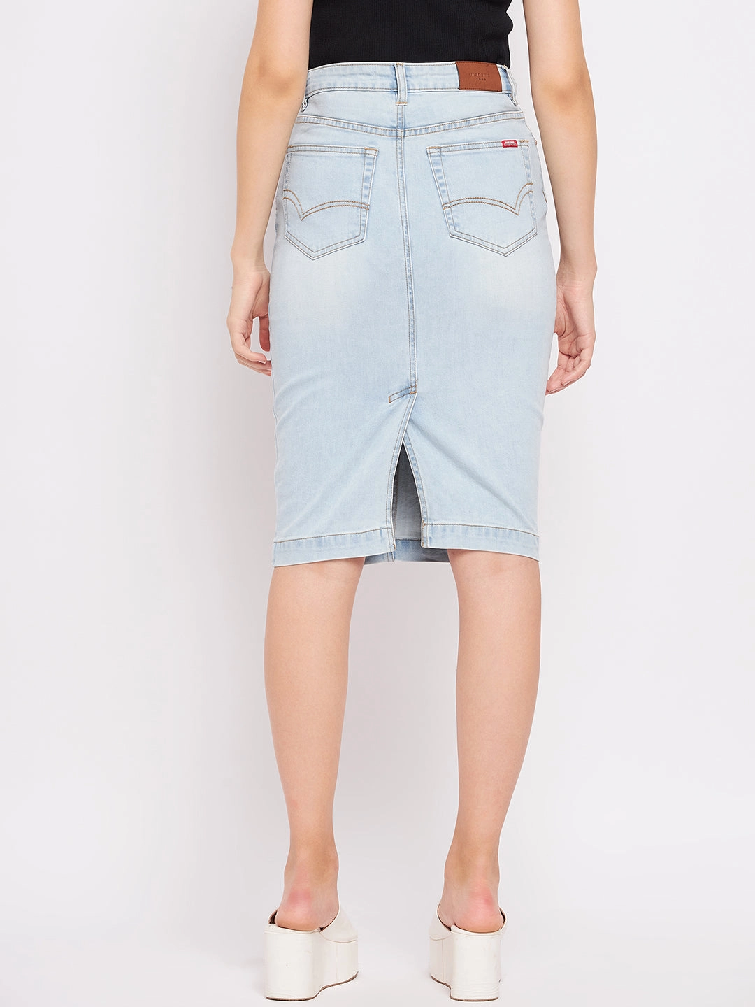 Structured silhouette Madame Ice Blue High Rise Skirt