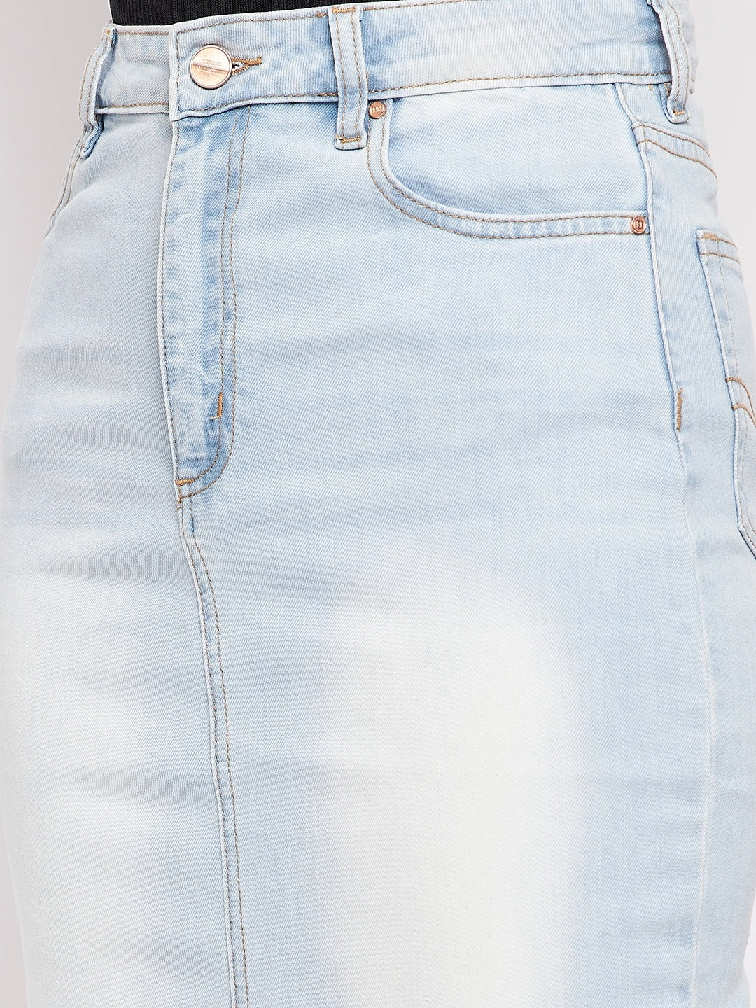 Fresh Vibe Madame Ice Blue High Rise Skirt