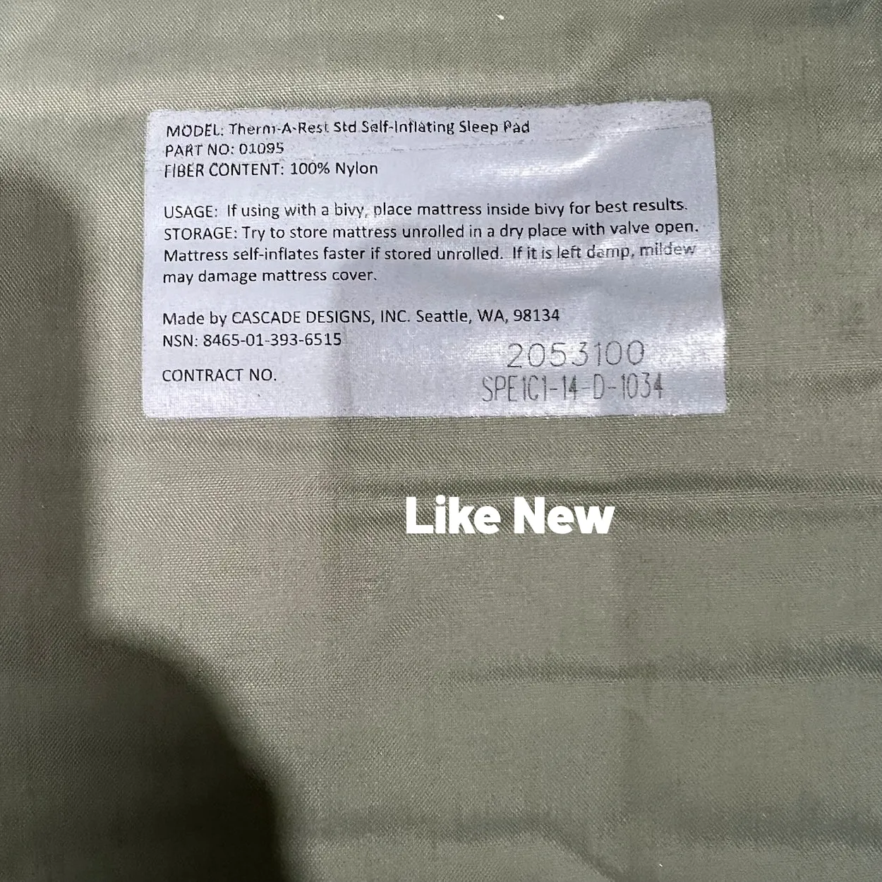 US Military GI Issue Therm A Rest Self-Inflating Sleeping Mat