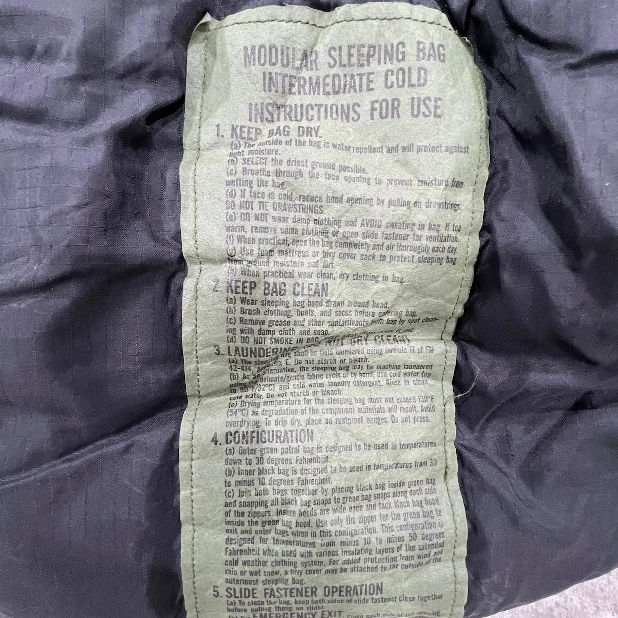US Military Sleeping Bag Cold Weather Modular With Stuff Sac