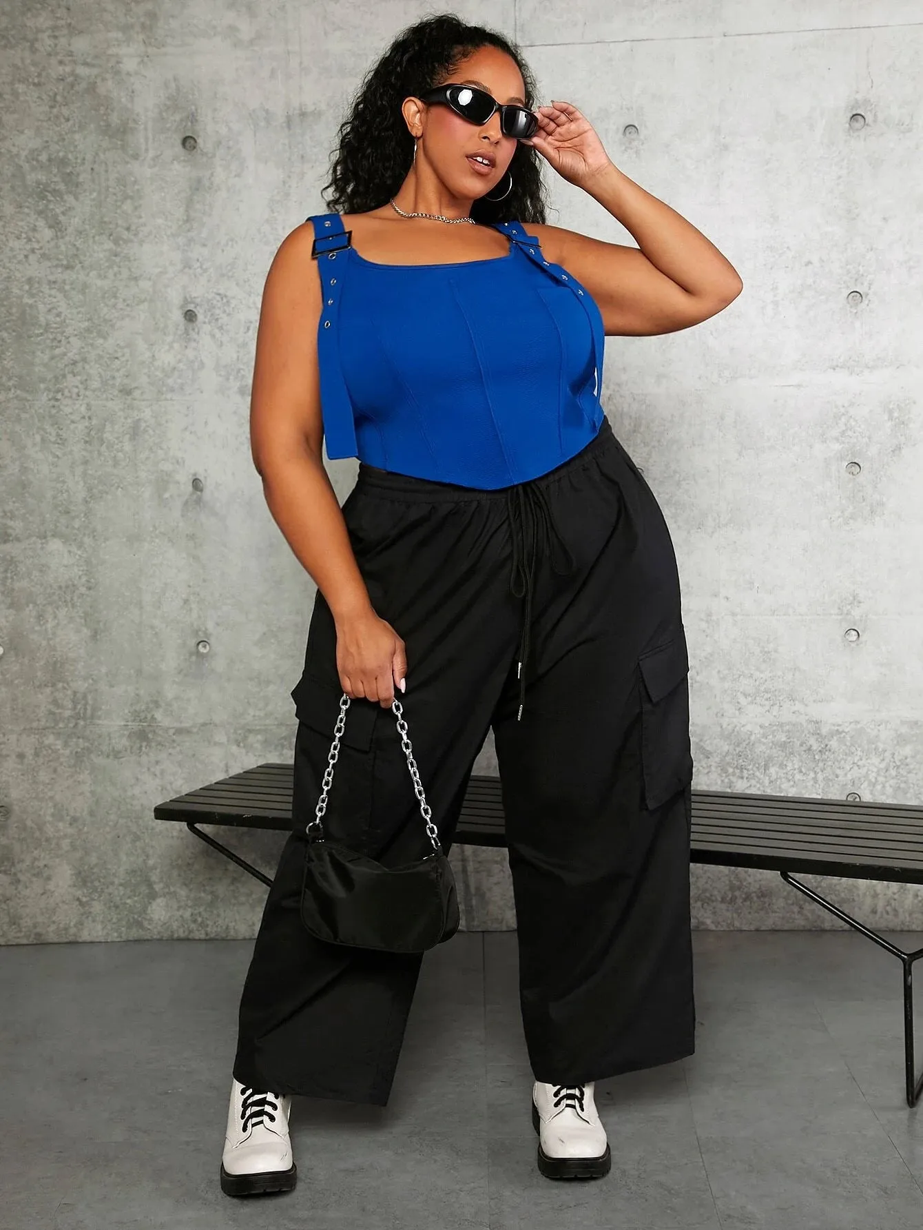 Utility Flap Pocket Cargo Pants With Drawstring
