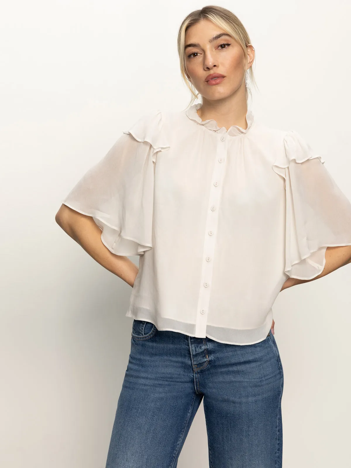 Deja Vu Blouse Light Oat Eco friendly materials