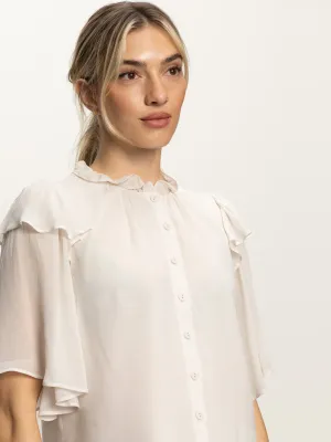 Deja Vu Blouse Light Oat Relaxed Design