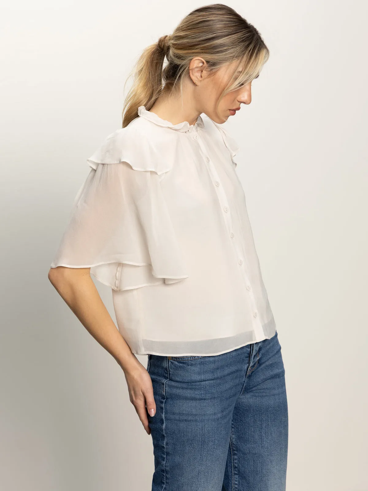 Deja Vu Blouse Light Oat Organic Cotton Blend