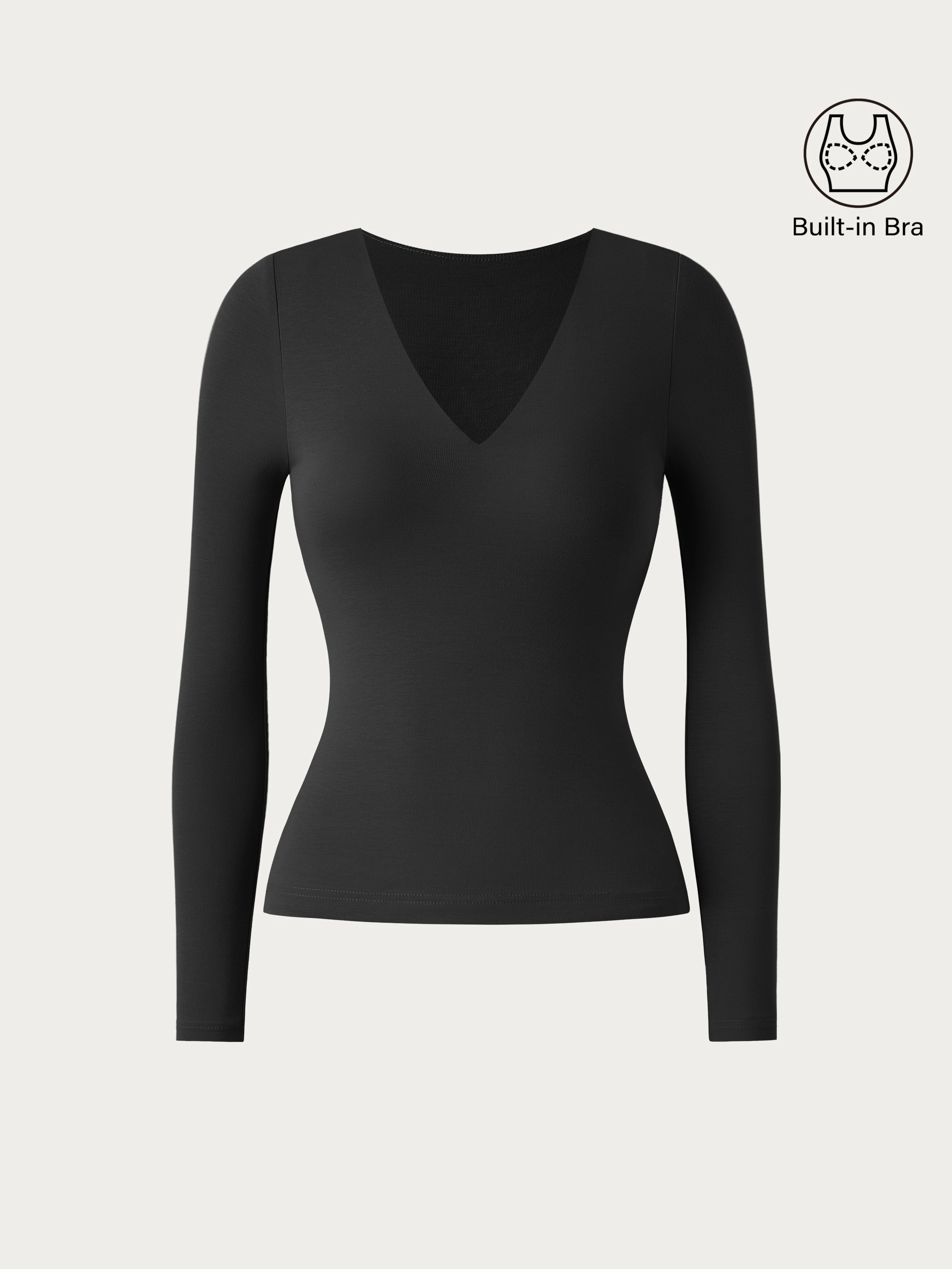 V-neck Long Sleeve New Airy Brami Summer Wardrobe High Thread Count Cotton