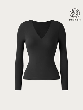 V-neck Long Sleeve New Airy Brami Summer Wardrobe High Thread Count Cotton