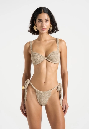 Effortless Comfort City Ready Valentine - Crochet Bikini Bottoms - Natural