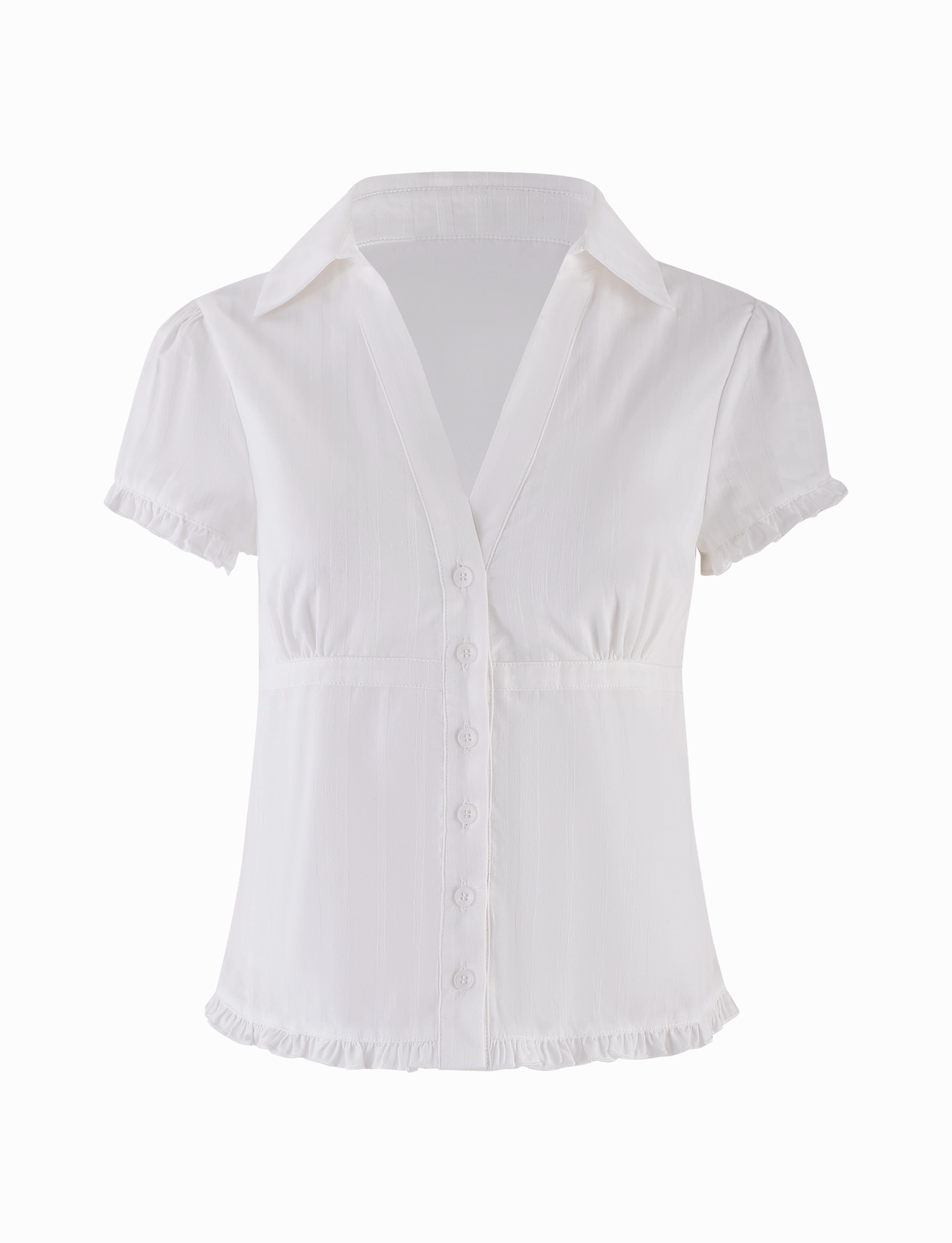 PortableOption VALERIE SHORT SLEEVE SHIRT - WHITE