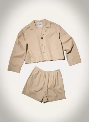 Vally - Light Poplin Shirt - Beige linen option Ombre effect
