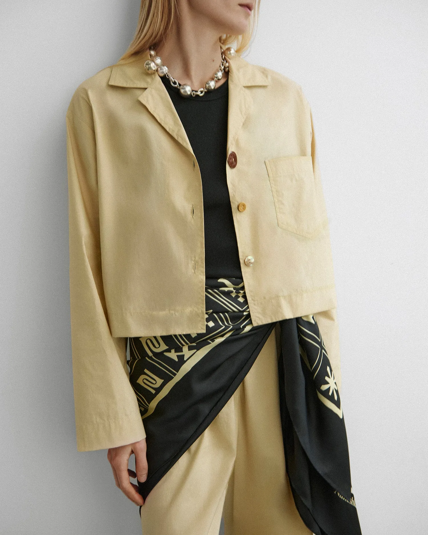 Vally - Light Poplin Shirt - Beige Crisp Look Linen shorts