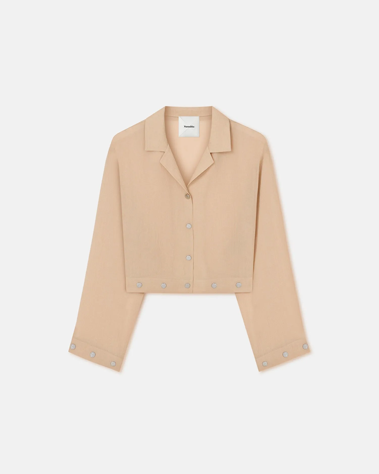 No Wrinkle Artisanal Vally - Studded Cropped Gauze Shirt - Wax