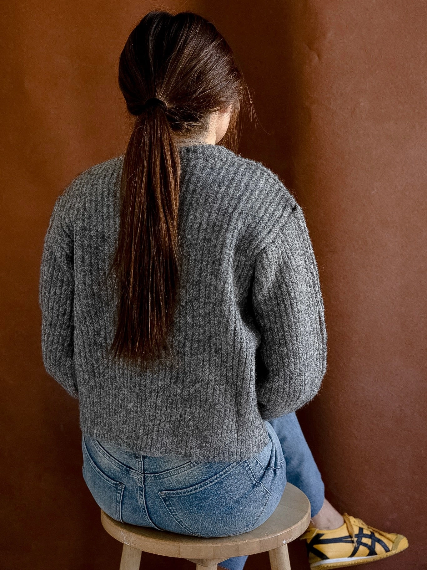 Zero Waste Knitting Technique Velvet Bow Sweater