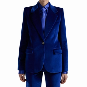 Velvet Single Breasted Blazer On The Go Layer Elasticated Waistband