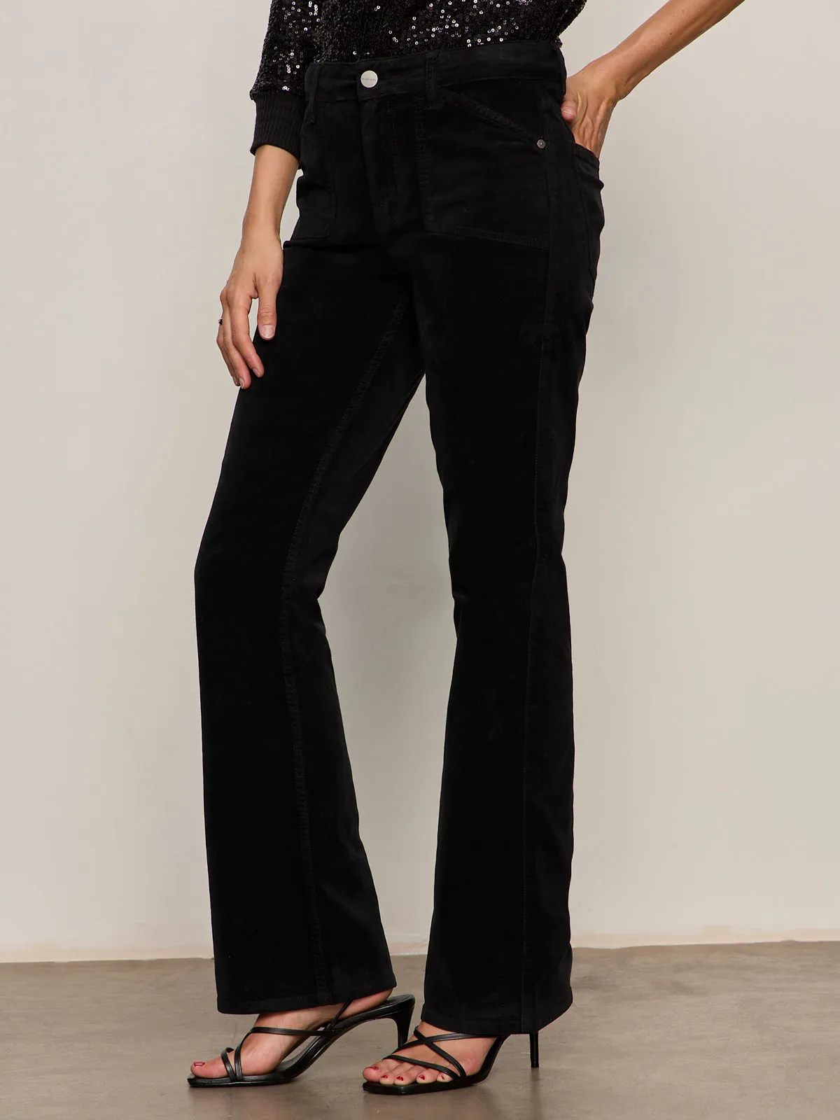 Velveteen Brook Bootcut Pant Black Petite Sizing OdorResistantTechnology