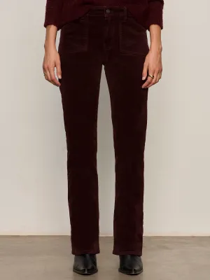 Temperature Regulating Fabric Velveteen Brook Bootcut Pant Dark Crimson Petite Sizing