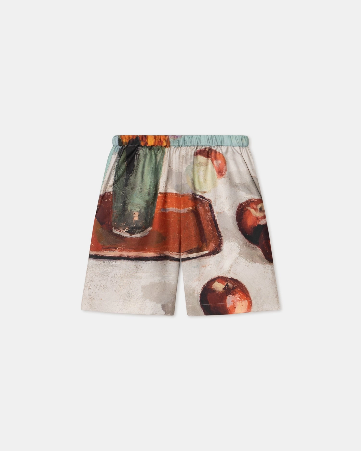 Anne - Printed Silk Twill Shorts - Gingerbread Heart ResilientElasticBand Light Shape