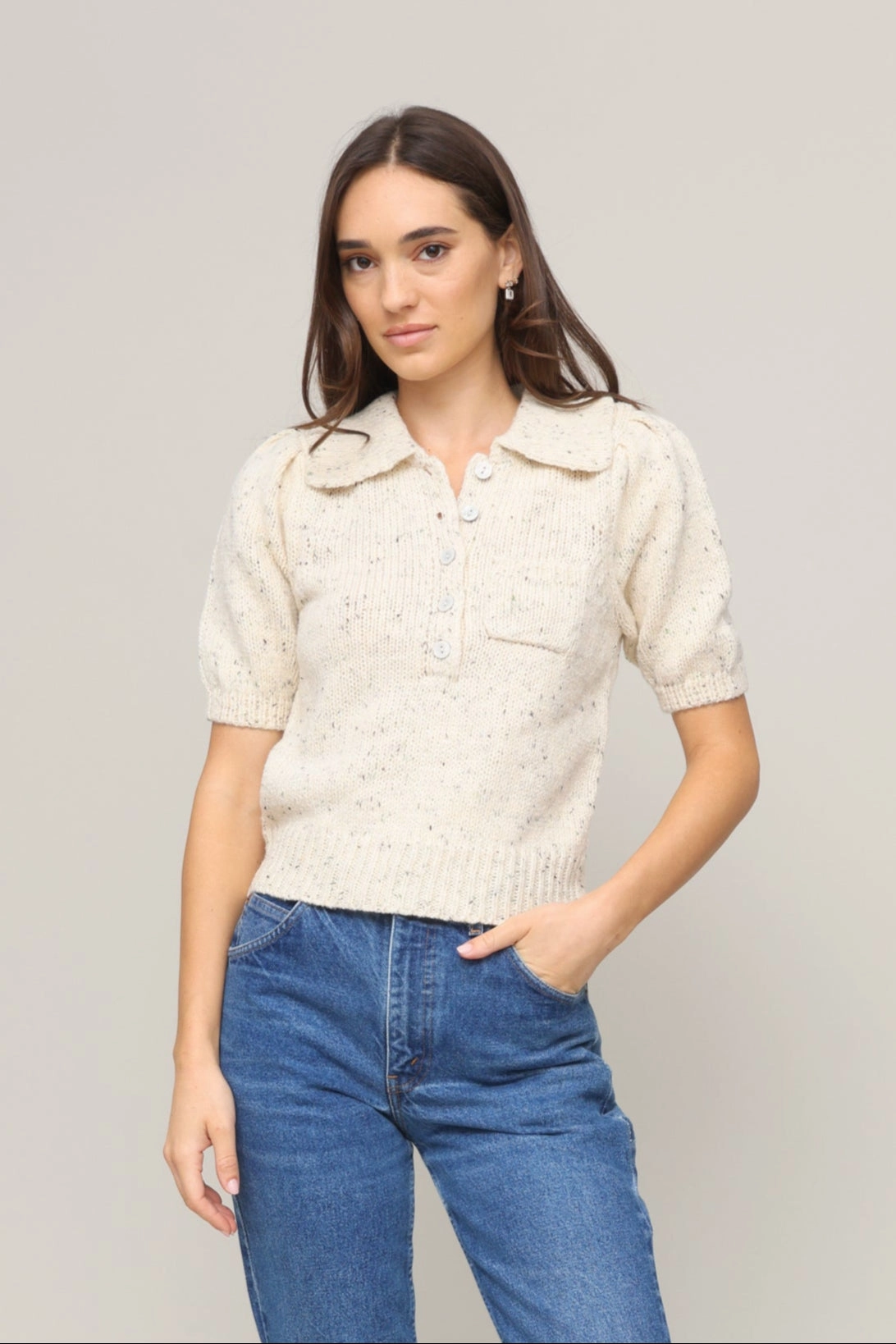 Antibacterial Finish Layered Stitch Detail Sweater Polo