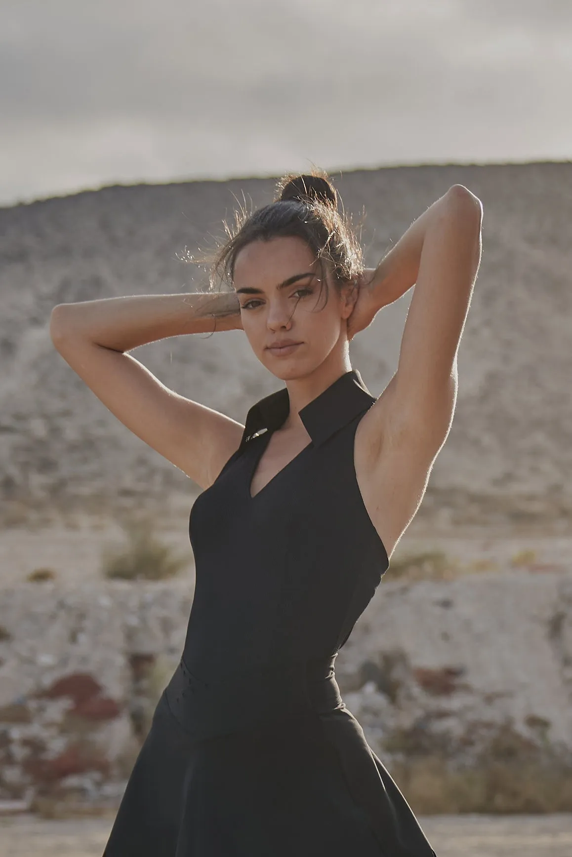 Sleeveless Polo Tank Top Buttonless Closure