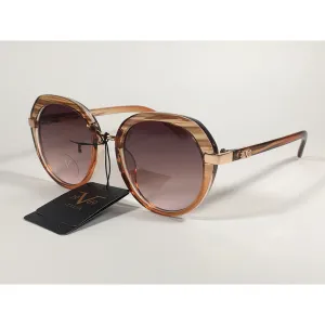 Versace 19V69 Italia CHPTR MATILDA Round Sunglasses Brown Wood Clear Brown Gradient Lens