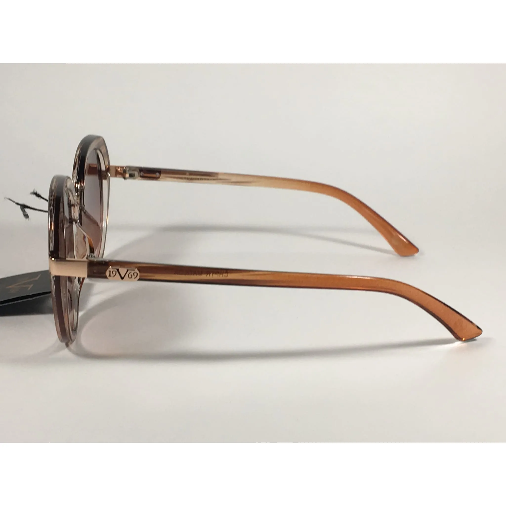 Versace 19V69 Italia CHPTR MATILDA Round Sunglasses Brown Wood Clear Brown Gradient Lens