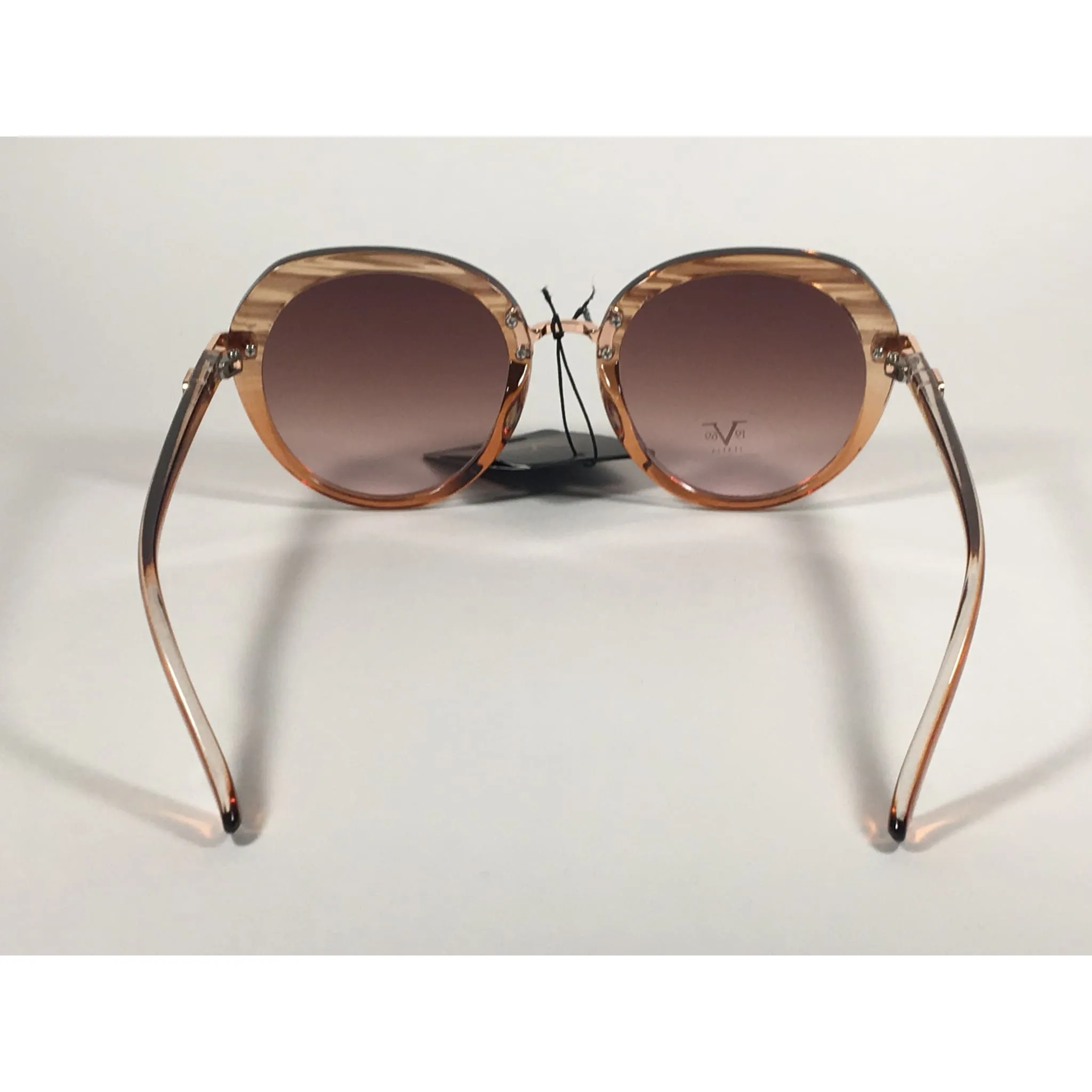 Versace 19V69 Italia CHPTR MATILDA Round Sunglasses Brown Wood Clear Brown Gradient Lens