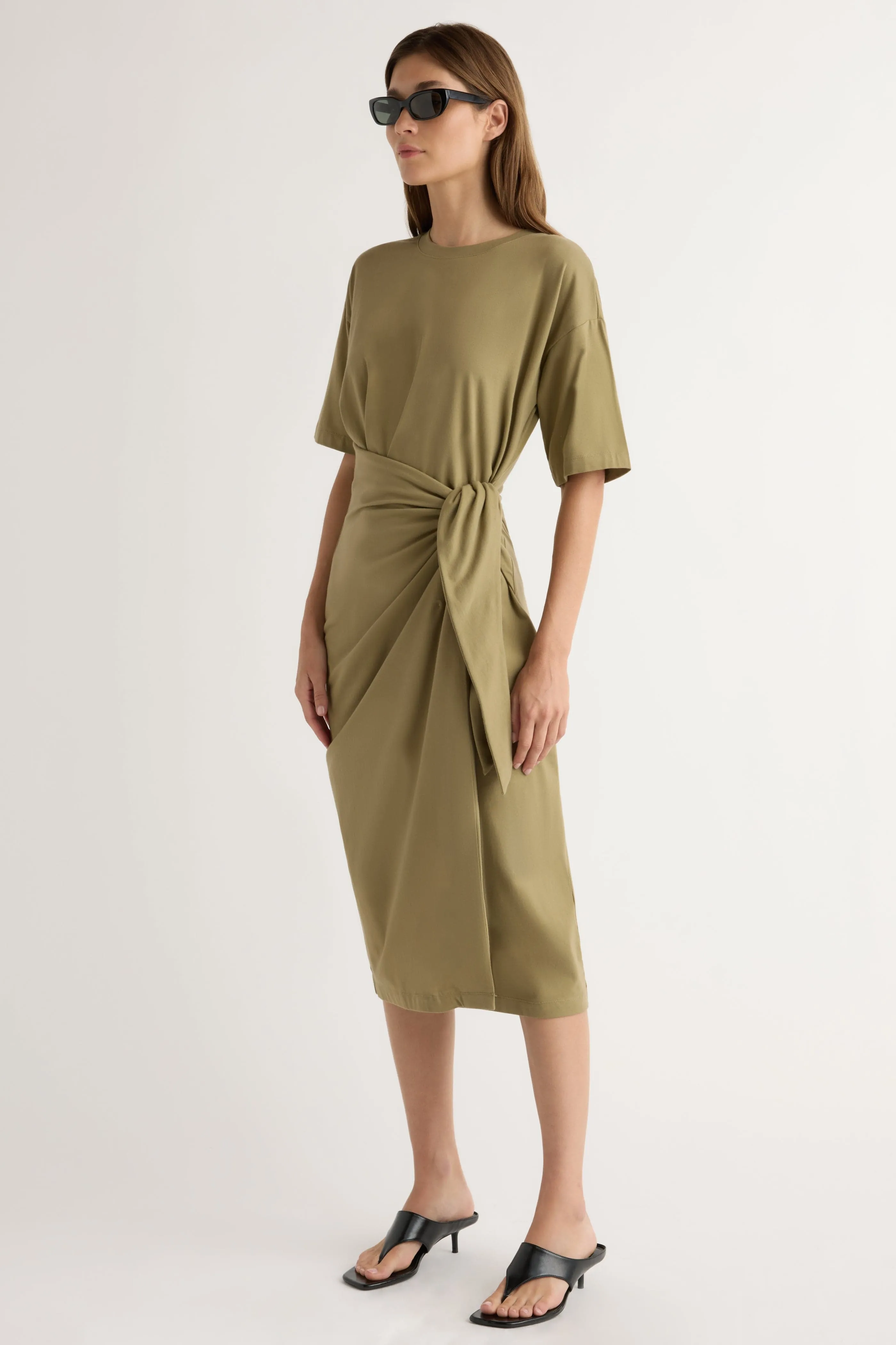 Noa Organic Cotton T-Shirt Wrap Dress Body Harmony Natural Drape